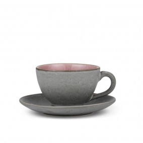 Bitz Šálek s podšálkem Grey/Light Pink