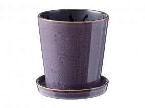 Bitz Květináč s podtáckem 10 cm Lilac/Black