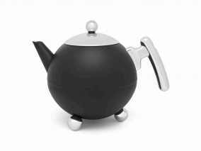 Bredemeijer Konvička na čaj Duet Bella Ronde 1,2L, Matt Black, chrómová rukojeť