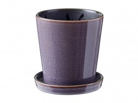 Bitz Květináč s podtáckem 14cm Lilac/Black