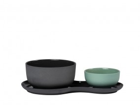 Servírovací porcelánová sada Soup & Salad Liquorice