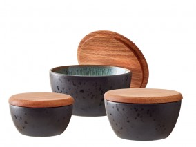 Bitz Sada úložných misek s víkem Black/Green (3 ks)