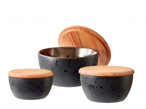 Bitz Sada úložných misek s víkem Black/Bronz