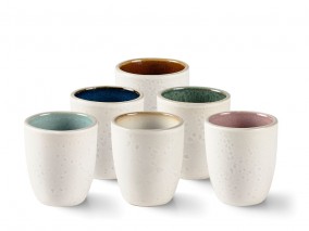 Bitz Sada hrnků na espresso 10cl Matt Cream/Mix (4 ks)