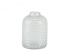 Villa Collection Skleněná váza se vzorem Clear 17 cm
