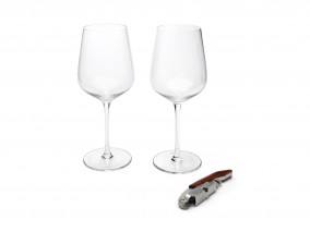 Leopold Vienna Sada 2 sklenic na víno a čísnický nůž (500ml)