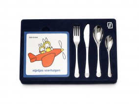 Zilverstad Dětská sada příborů (4 ks) Miffy + knížka