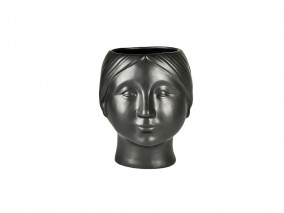 Villa Collection Květináč Hlava Haga Black 21,3cm