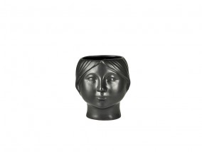 Villa Collection Květináč Hlava Haga Black 15,6cm