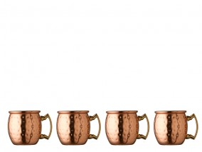 Lyngby Glas Sada kovových hrnků na panáka Copper (4 ks)