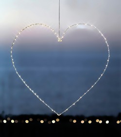 Sirius LED dekorace Liva Heart White 64cm (80 LED světel)