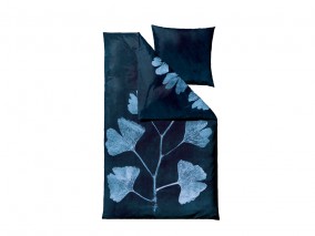Södahl Povlečení z organické bavlny Ginkgo Dark Blue 140x200cm