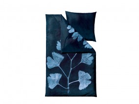 Södahl Povlečení z organické bavlny Ginkgo Dark Blue 135x200cm DE