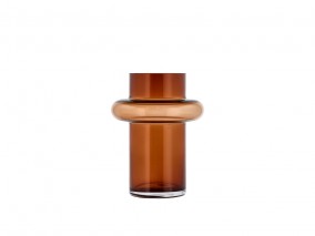 Lyngby Glas Skleněná váza Tube 20 cm Amber