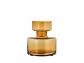 Lyngby Glas Skleněná váza Tubular 20 cm Amber
