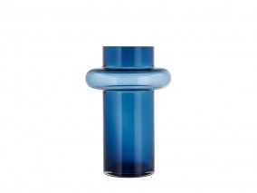 Lyngby Glas Skleněná váza Tube 25 cm Dark Blue