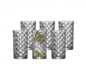 Lyngby Glas Sklenice Highball Diamond 41 cl Clear (6 ks)