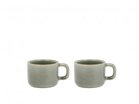 Villa Collection Porcelánový hrnek na espresso Fjord 0,1l Green (sada 2 ks)