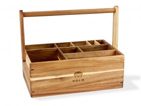 Stojan na kuchyňské náčíní přenosný 36x22x28 cm Akáciové dřevo