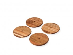 Sada podtácků 10,2 x 0,8 cm 4 pcs Akáciové dřevo